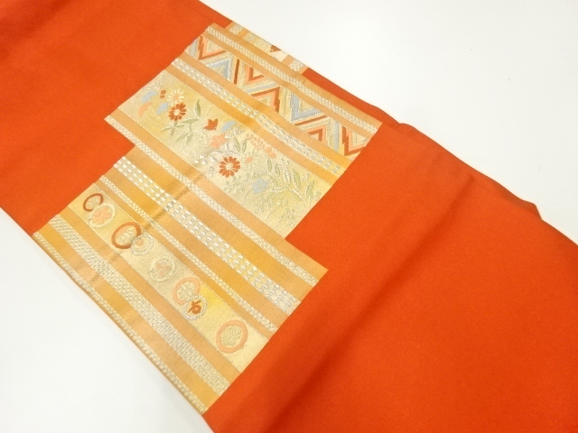 JAPANESE NAGOYA OBI / WOVEN FLORAL PLANTS